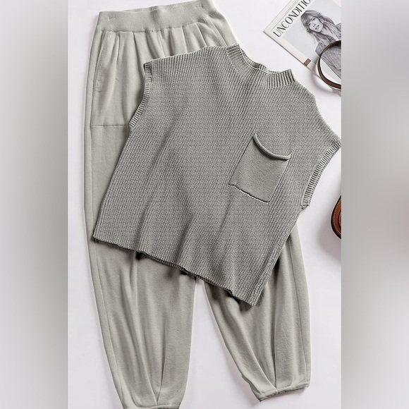 Pants - Two Piece Outfits Knit Sweater Sets Matching Lounge Set Sweatsuit Tracksuit
